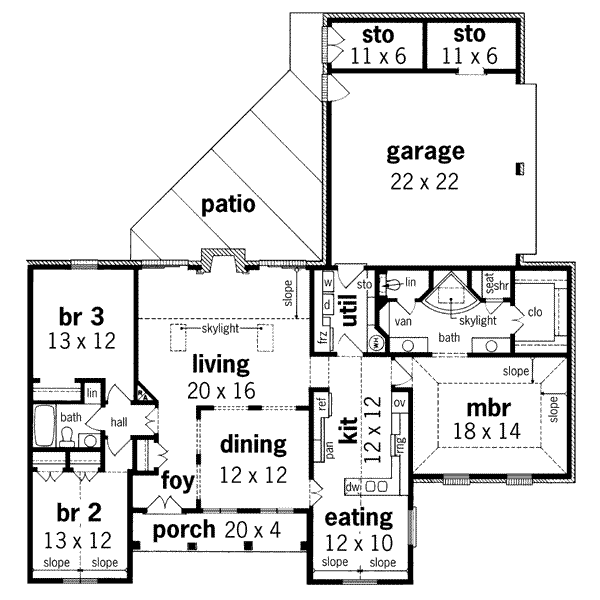 House Plan Design - Southern Floor Plan - Main Floor Plan #45-127
