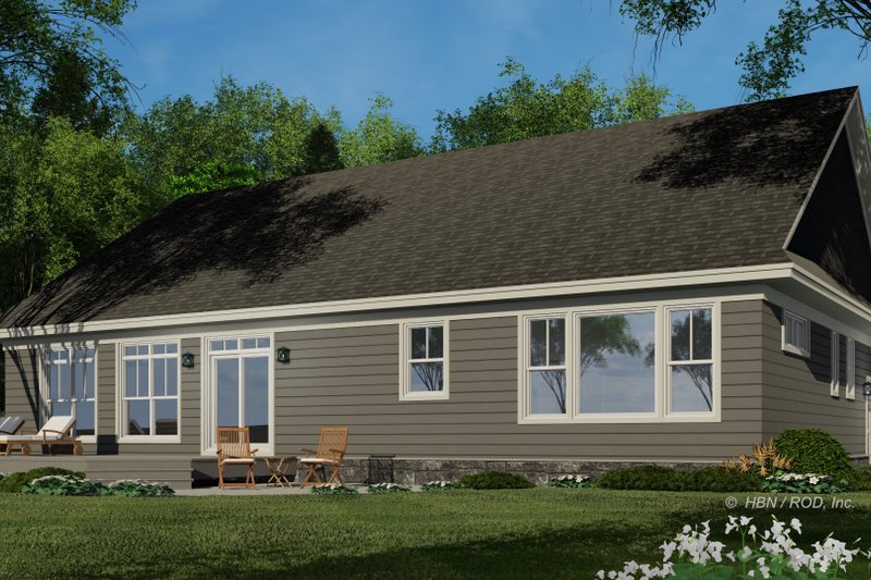 House Blueprint - Exterior - Rear Elevation 1 for Craftsman House Plan #51-1244 - 3 bed, 2.5 bath