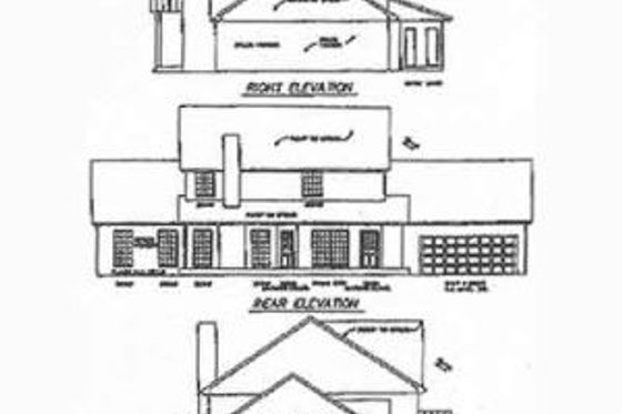 Exterior - Rear Elevation for Southern House Plan #65-150 - 4 bed, 5 bath