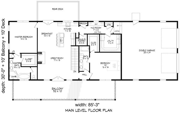 Dream House Plan - Farmhouse Floor Plan - Main Floor Plan #932-1107