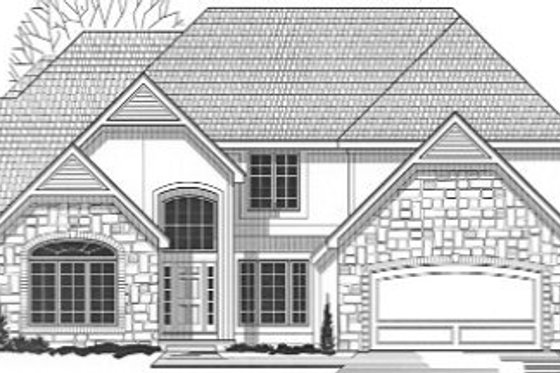 Exterior - Front Elevation for Traditional House Plan #67-133 - 4 bed, 4 bath