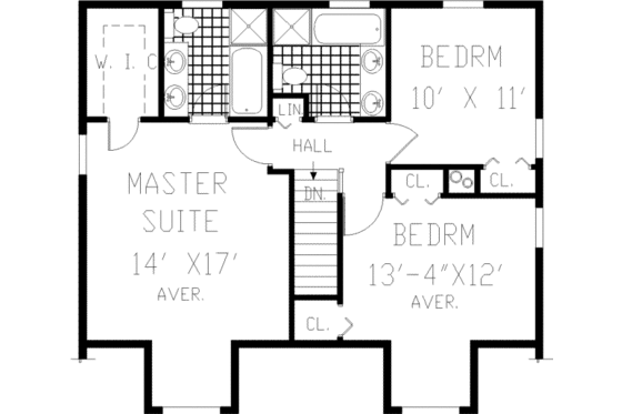 Floor Plan - Upper Floor for Farmhouse House Plan #3-154 - 4 bed, 2.5 bath