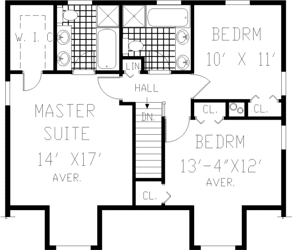 House Blueprint - Ranch Floor Plan - Upper Floor Plan #3-154