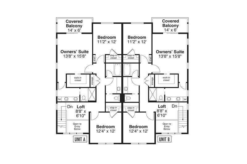 Architectural House Design - Floor Plan - Upper Floor for Craftsman House Plan #124-1379 - 3 bed, 2.5 bath
