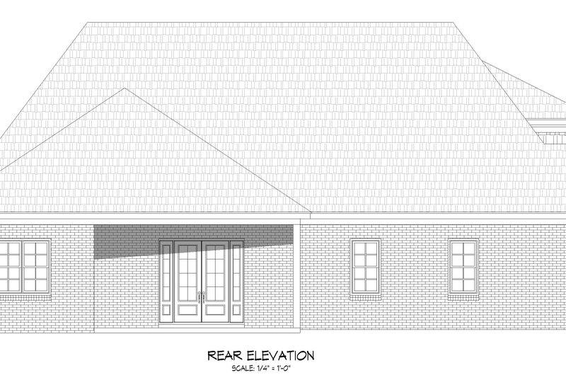 House Blueprint - Exterior - Rear Elevation for Traditional House Plan #932-456 - 3 bed, 3.5 bath