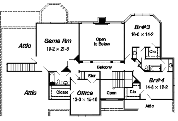 European Floor Plan - Upper Floor Plan #329-320