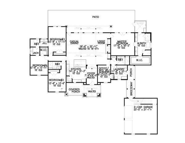 House Blueprint - Craftsman Floor Plan - Main Floor Plan #54-470