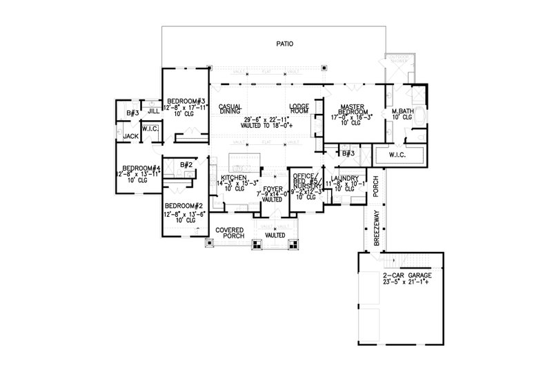 Home Plan - Floor Plan - Main Floor for Craftsman House Plan #54-470 - 5 bed, 4 bath