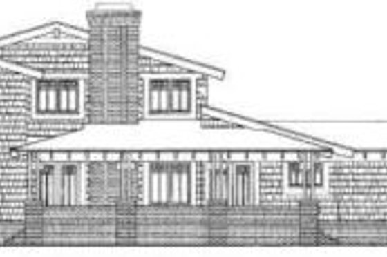 Exterior - Rear Elevation for Bungalow House Plan #72-463 - 3 bed, 2.5 bath