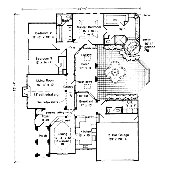 Architectural House Design - Mediterranean Floor Plan - Main Floor Plan #410-209