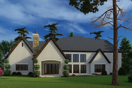 Exterior - Rear Elevation for European House Plan #923-185 - 5 bed, 5.5 bath
