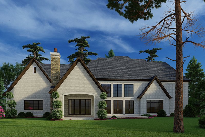 Dream House Plan - Exterior - Rear Elevation for European House Plan #923-185 - 5 bed, 5.5 bath
