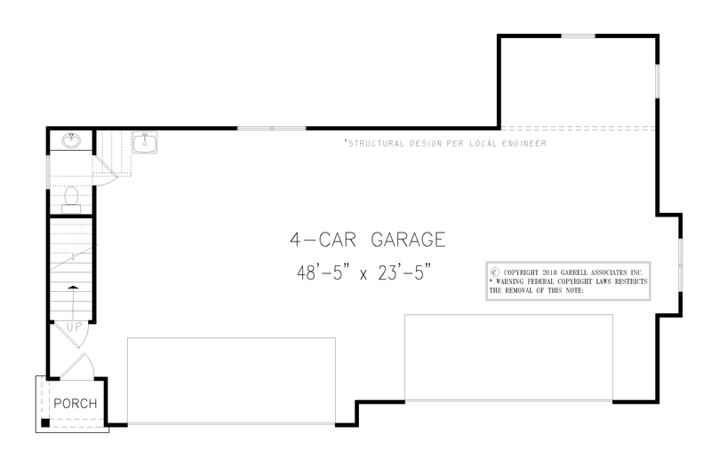 House Blueprint - Floor Plan - Main Floor for Modern House Plan #54-593, 0 bath