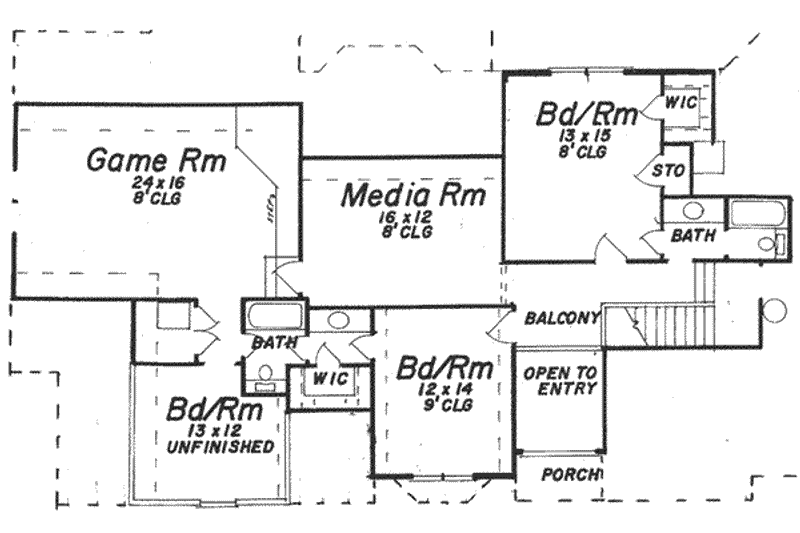 Home Plan - Floor Plan - Upper Floor for European House Plan #52-186 - 4 bed, 4.5 bath