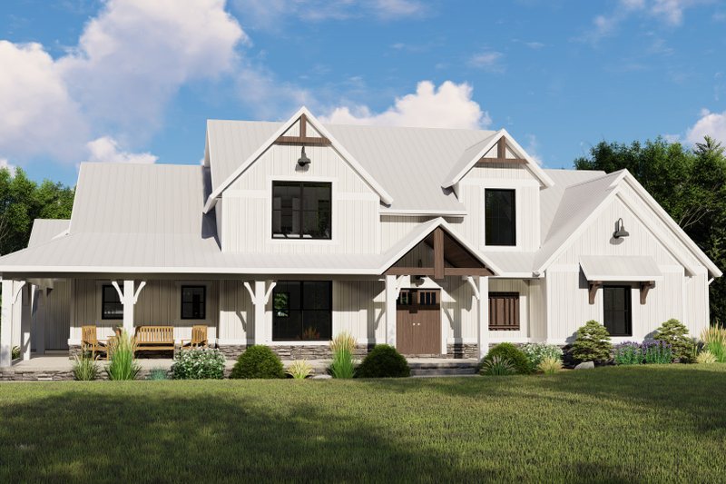 Architectural House Design - Farmhouse Exterior - Front Elevation Plan #1064-101