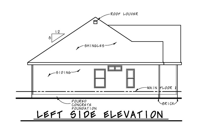 Architectural House Design - Exterior - Other Elevation 1 for Traditional House Plan #20-2423 - 3 bed, 2 bath