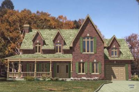 Exterior - Front Elevation for European House Plan #138-141 - 3 bed, 2.5 bath