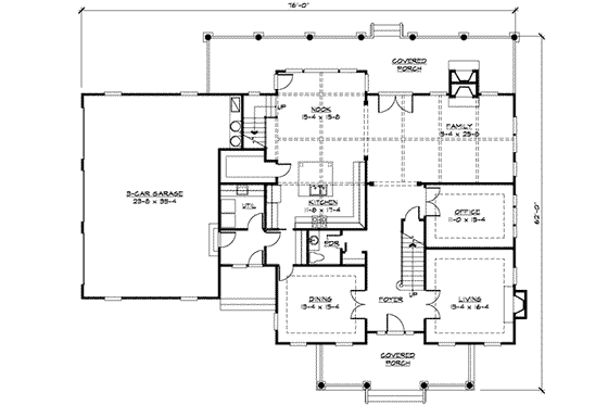 Floor Plan - Main Floor for Traditional House Plan #132-171 - 4 bed, 3.5 bath