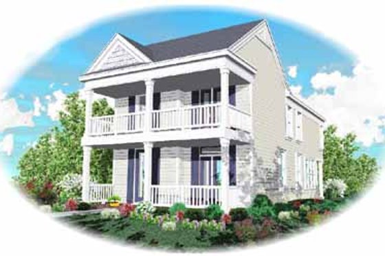 Exterior - Front Elevation for Southern House Plan #81-118 - 4 bed, 2.5 bath