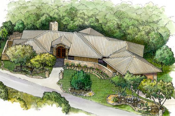 Exterior - Front Elevation for Modern House Plan #140-128 - 3 bed, 2 bath