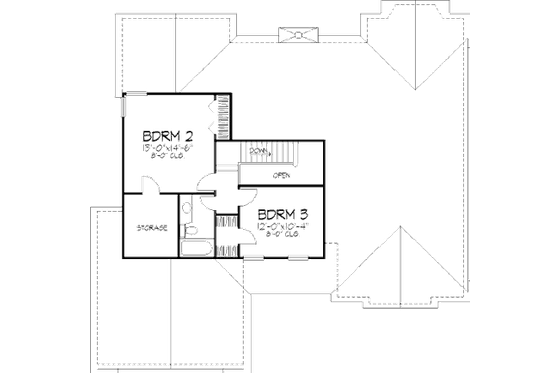 Floor Plan - Upper Floor for Traditional House Plan #320-362 - 3 bed, 3 bath