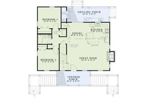 Floor Plan - Main Floor for Cottage House Plan #17-2345 - 3 bed, 2 bath
