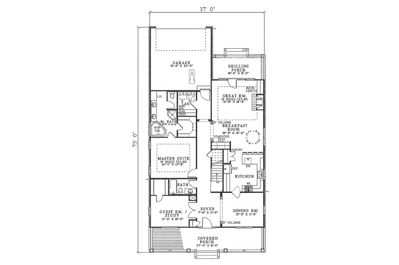 House Design - Floor Plan - Main Floor for Traditional House Plan #17-269 - 3 bed, 3 bath