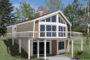 Cottage Exterior - Front Elevation Plan #57-492