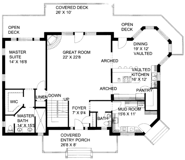 Bungalow Floor Plan - Main Floor Plan #117-641
