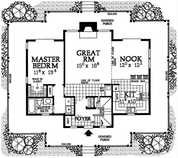 Architectural House Design - Country Floor Plan - Main Floor Plan #72-484