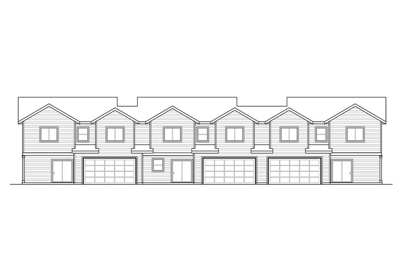 House Blueprint - Exterior - Rear Elevation for Craftsman House Plan #124-1281 - 9 bed, 6.5 bath