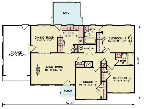 Architectural House Design - Traditional Floor Plan - Main Floor Plan #54-637