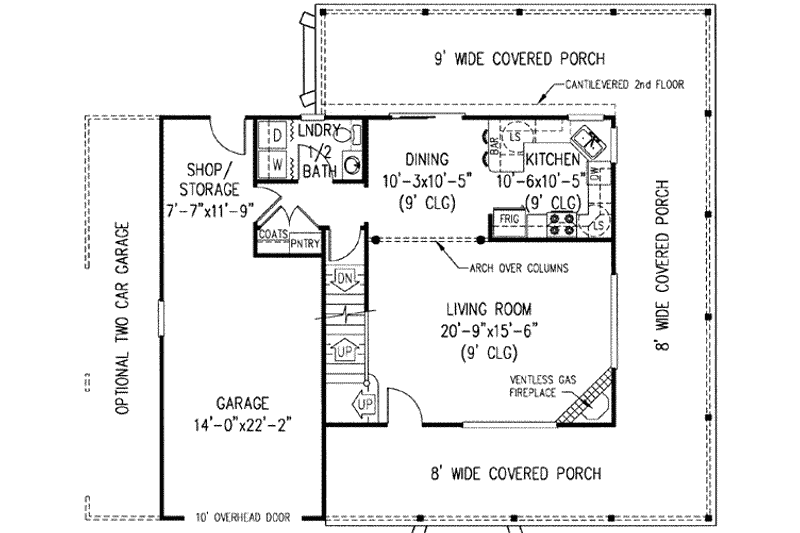 House Blueprint - Floor Plan - Main Floor for Country House Plan #11-212 - 3 bed, 1.5 bath