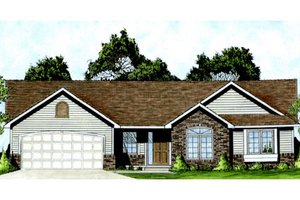 Ranch Exterior - Front Elevation Plan #58-207