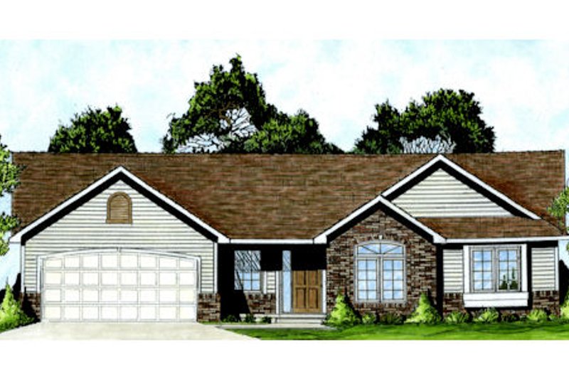 Architectural House Design - Ranch Exterior - Front Elevation Plan #58-207