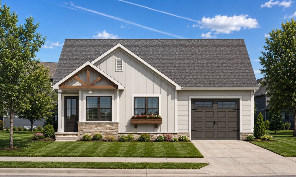 Exterior - Front Elevation 2 for Cottage House Plan #20-2636 - 3 bed, 2 bath