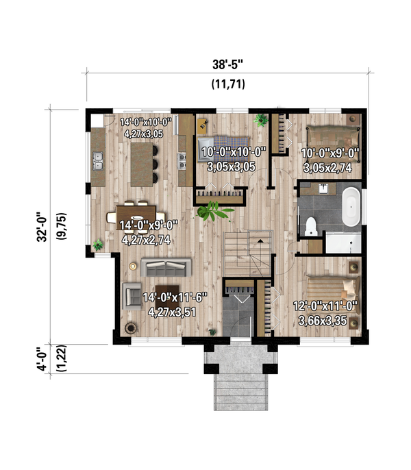 Bungalow Floor Plan - Main Floor Plan #25-4972