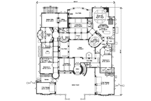 Floor Plan - Main Floor for Mediterranean House Plan #135-165 - 4 bed, 4.5 bath