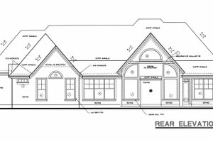 Exterior - Rear Elevation for Traditional House Plan #20-684 - 4 bed, 3 bath