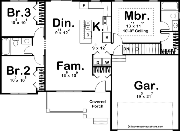 Farmhouse Floor Plan - Main Floor Plan #455-248