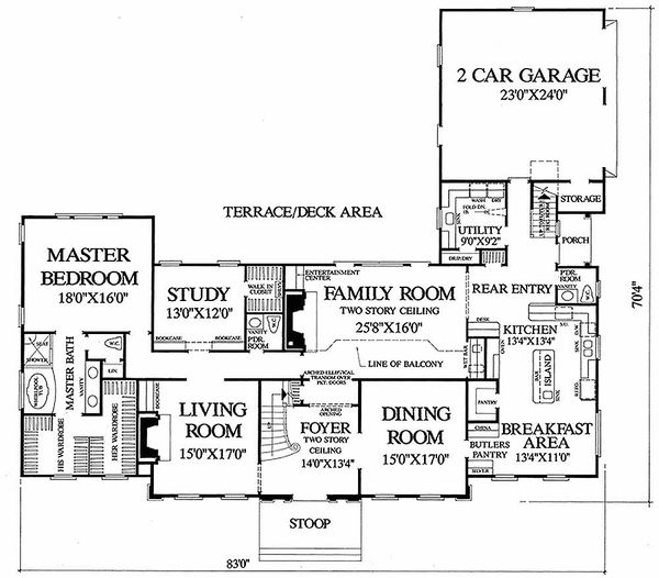 Home Plan - Colonial Floor Plan - Main Floor Plan #137-112