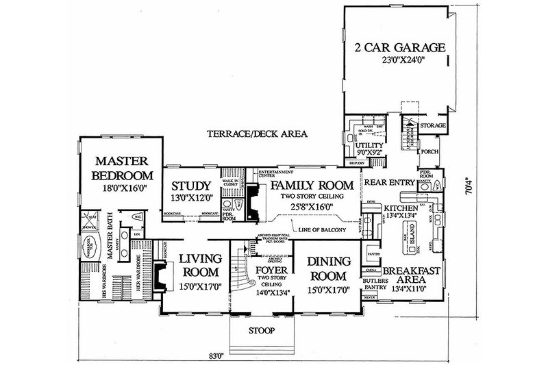 Dream House Plan - Floor Plan - Main Floor for Colonial House Plan #137-112 - 4 bed, 4 bath