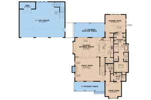 Floor Plan - Main Floor for Farmhouse House Plan #923-273 - 4 bed, 3.5 bath