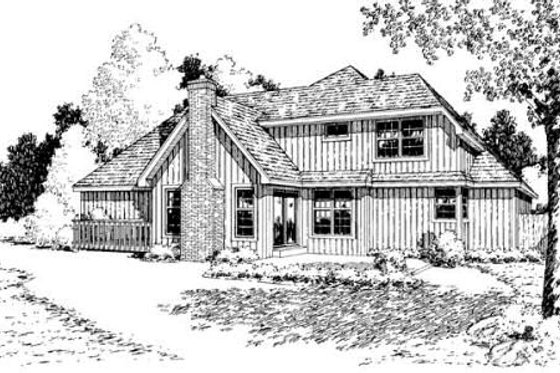 Exterior - Rear Elevation for Country House Plan #312-529 - 4 bed, 3 bath