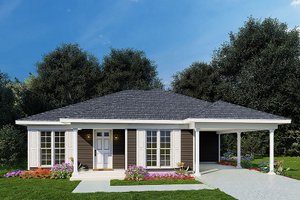 Exterior - Front Elevation for Traditional House Plan #17-3433 - 3 bed, 2 bath