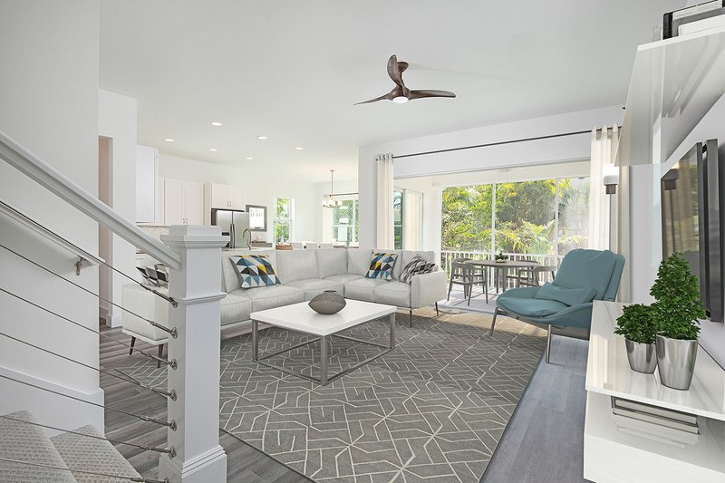 Home Plan - Interior - Family Room for Beach House Plan #938-108 - 3 bed, 2.5 bath