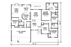 Floor Plan - Main Floor for Traditional House Plan #65-159 - 4 bed, 3 bath