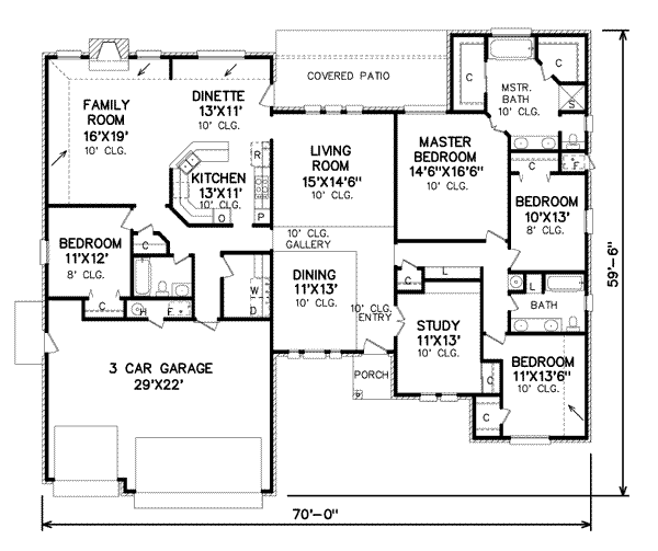 Traditional Floor Plan - Main Floor Plan #65-159