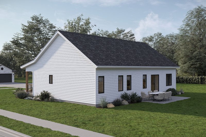 Architectural House Design - Exterior - Rear Elevation 1 for Farmhouse House Plan #455-804 - 3 bed, 2 bath