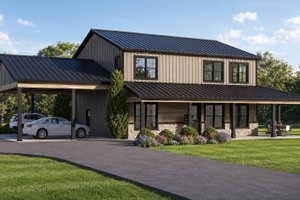 House Blueprint - Exterior - Front Elevation for Barndominium House Plan #1064-493 - 3 bed, 2.5 bath